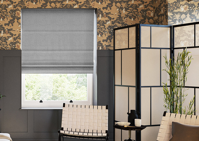 Roslin (Blackout), Koala Grey - Twist&Fit Roman Blind - Image 3